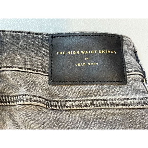 Zara Womens Jeans The High Waist Skinny Denim Distressed in Lead Grey Size USA 4 - Picture 6 of 12